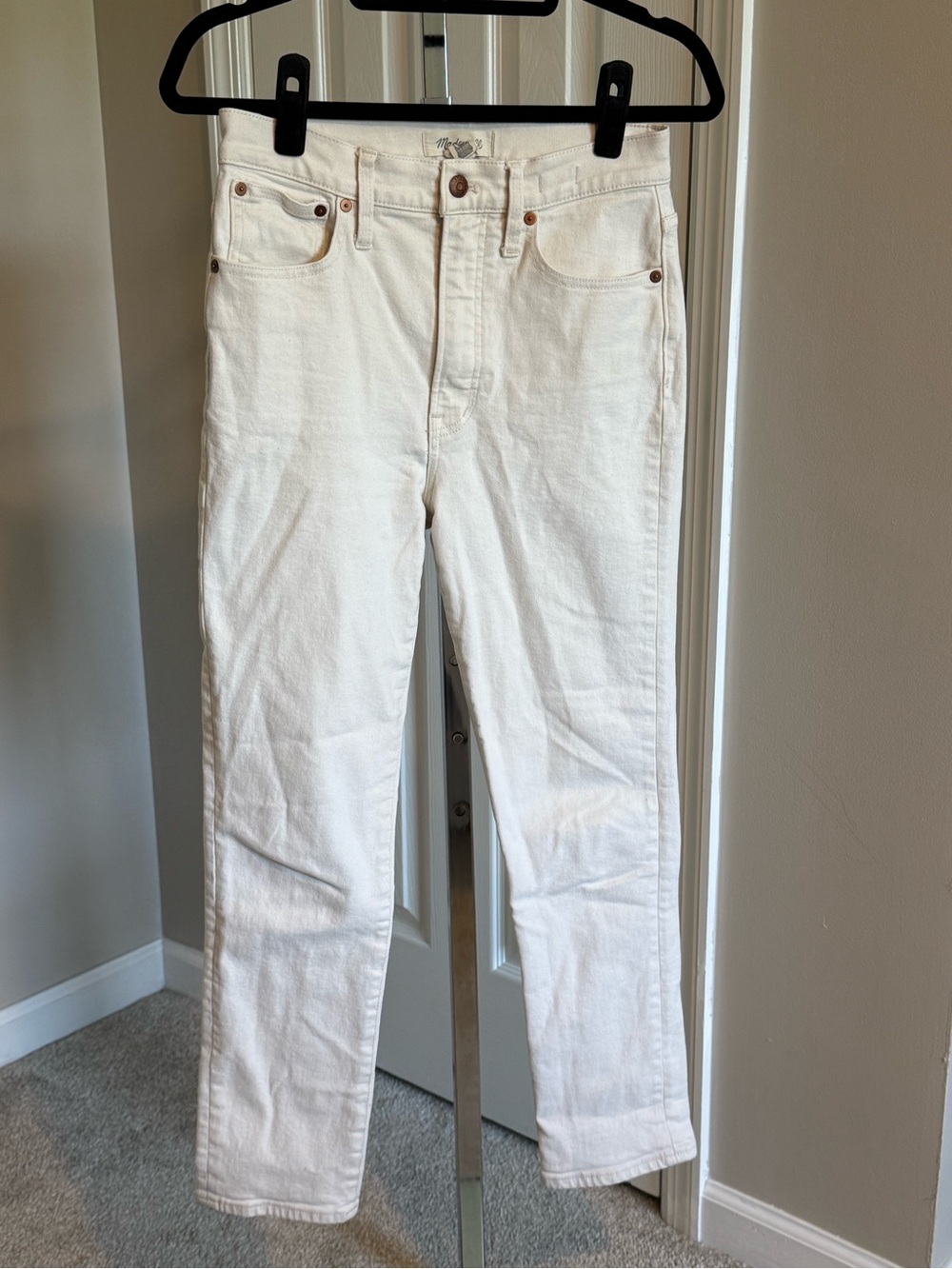 Madewell Off-White The Perfect Vintage Straight Leg Jeans